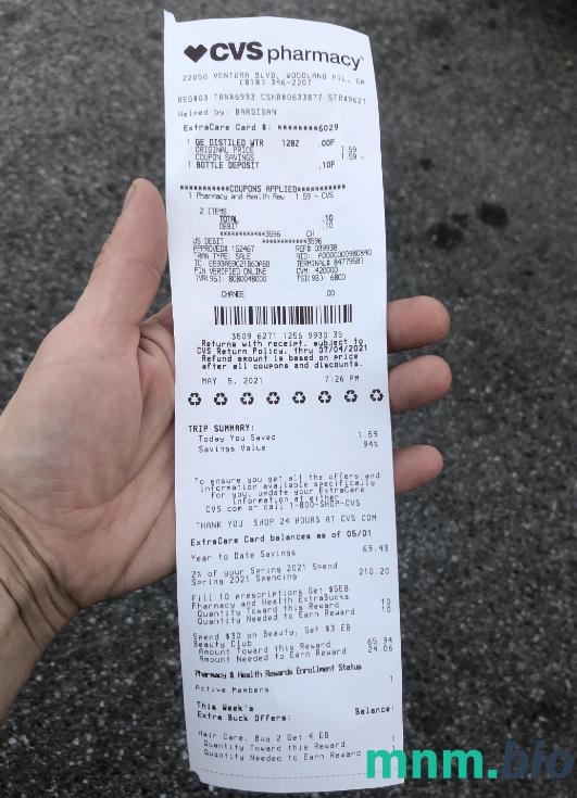 CVS Pharmacy przykładowy czek PSD
